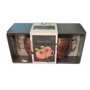 Set of Two New  Hammered Finish Moscow Mule 20 oz. Copper &‎ Brass Mugs